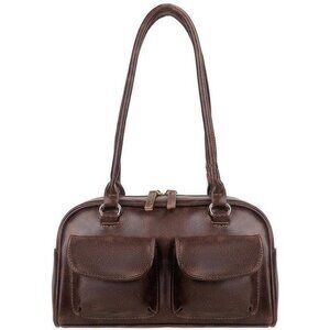 Shoulder Purses Bag Women Trendy - PU Leather Brown